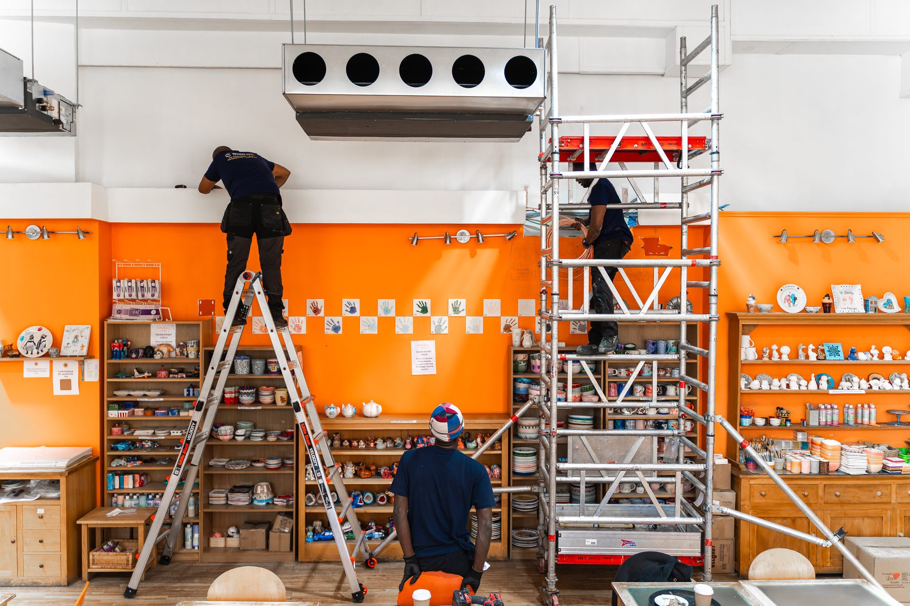 TechnoCool team installing commercial HVAC system